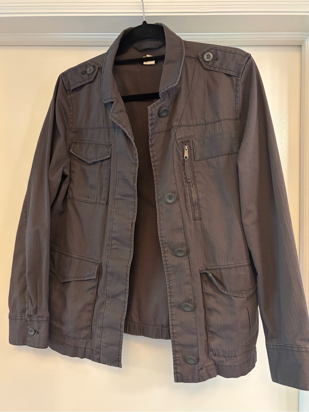 J. Crew - 100% Cotton Twill Chino Utility Jacket - gray - size 8